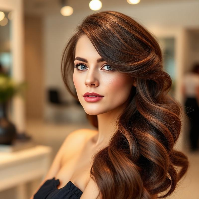 Hair model with styled waves