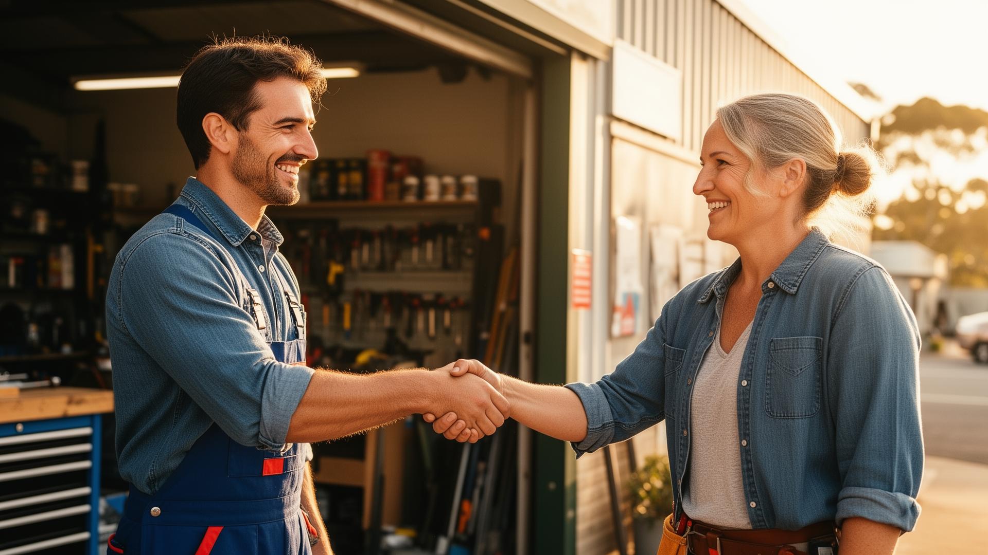 Business owner connecting with a satisfied customer