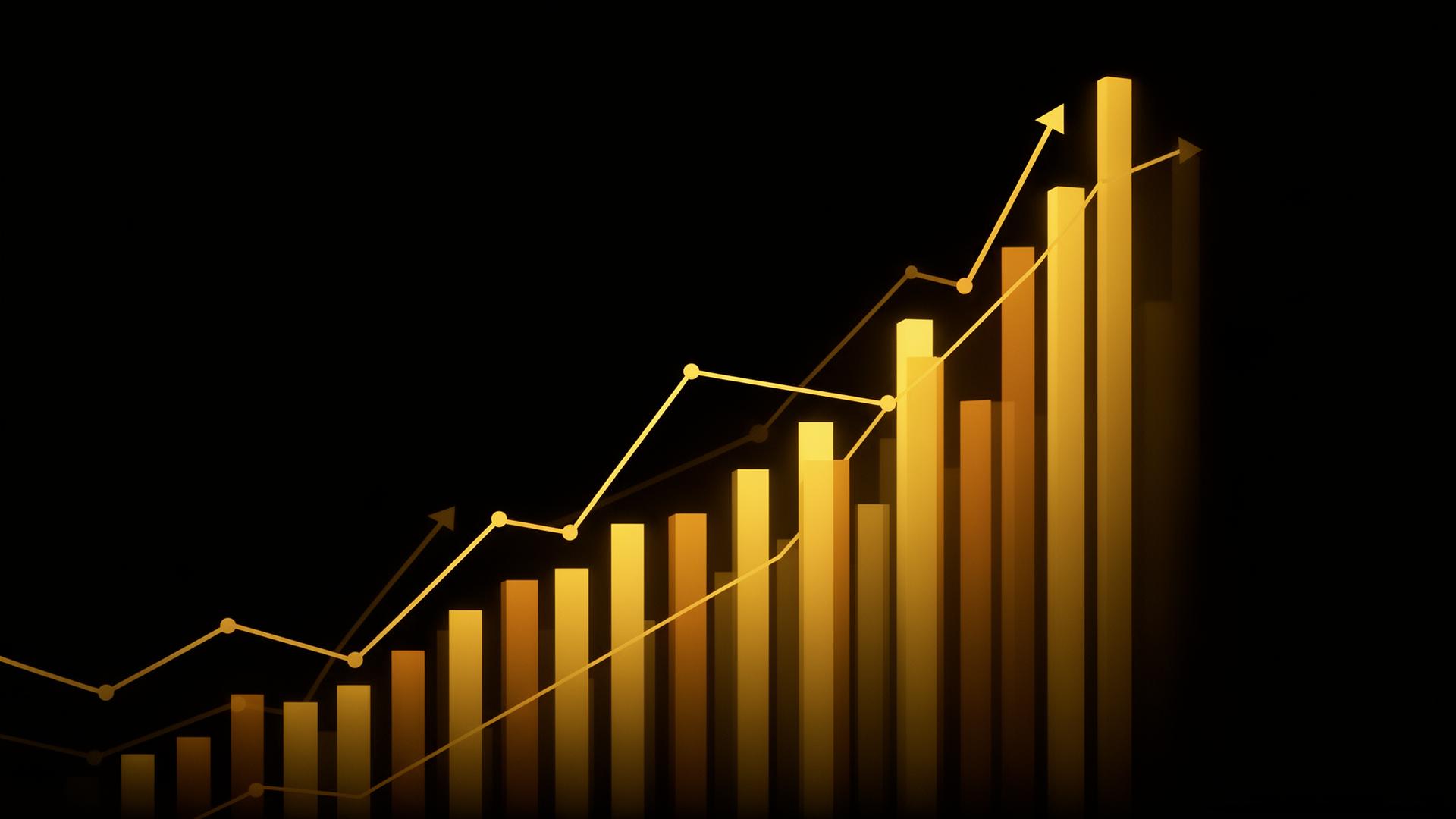 Growth charts showing business advantage